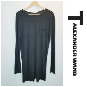 T by Alexander Wang Long Sleeve Pocket T-Shirt Dress